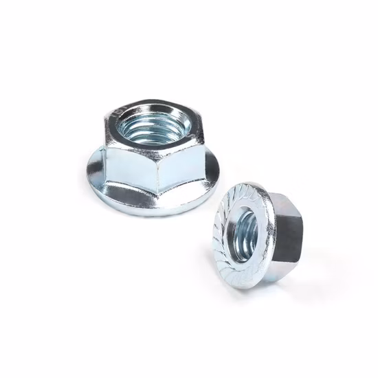 Stahl-Gi/Zp-M16/20-Sechskantflanschmutter in China, Hersteller, der Muttern aus Kohlenstoffstahl der Güteklasse 4.8 und 8.8 mit hoher Qualität und wettbewerbsfähigem Preis liefern kann