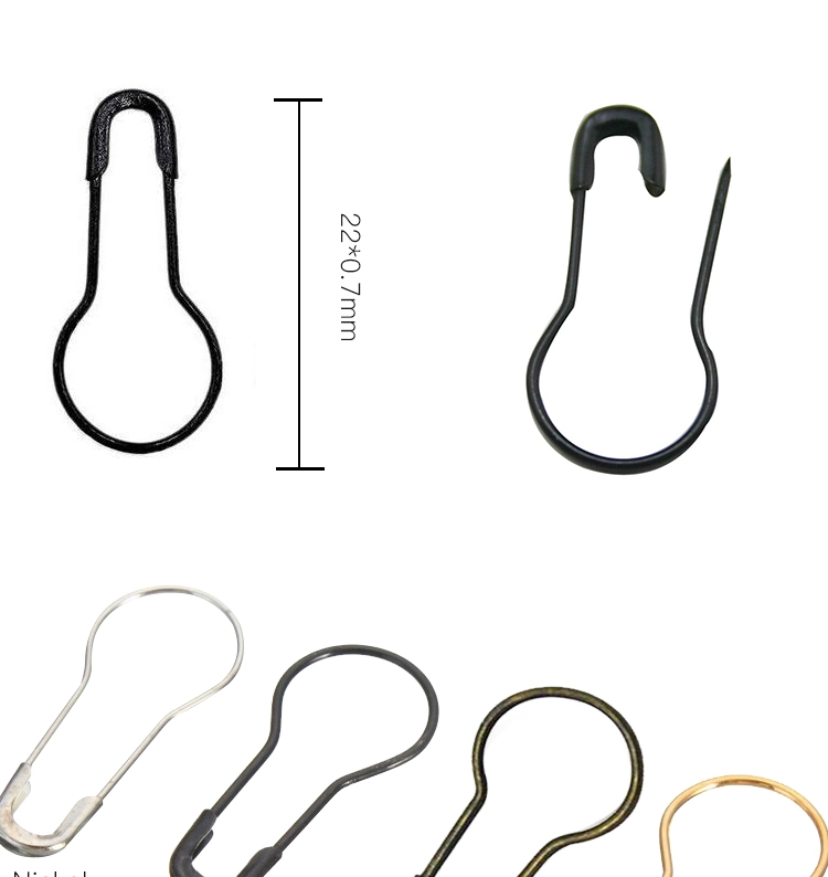 Factory Supply Metal Bulb Safety Pin, Metal Pear Shaped Safety Pin