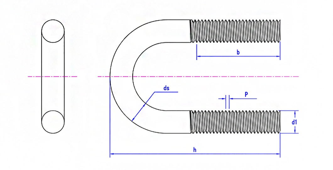 Stainless Steel Stirrup Bolts/ U Bolt DIN3570