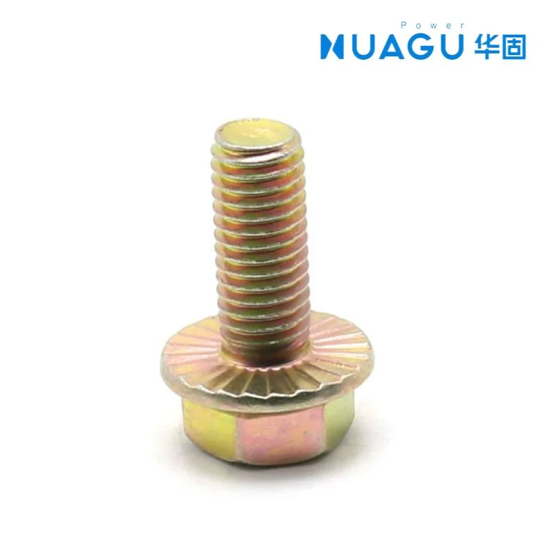 Yellow/Color Zinc DIN 6921 Hex Flange Bolt Gr 4.8 M5